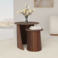 Yency 2-piece Round Mango Wood Nesting Table Set Dark Brown