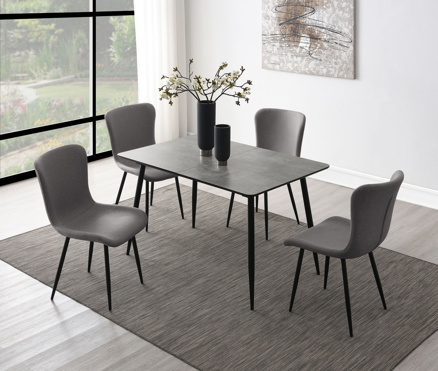 Horizon 5-piece Dining Set with Extension Table Grey