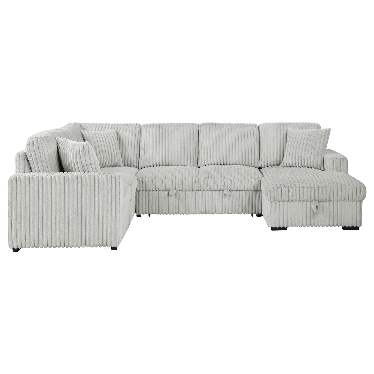 Devonshire Sleeper Sectional Sofa Storage Chaise Grey