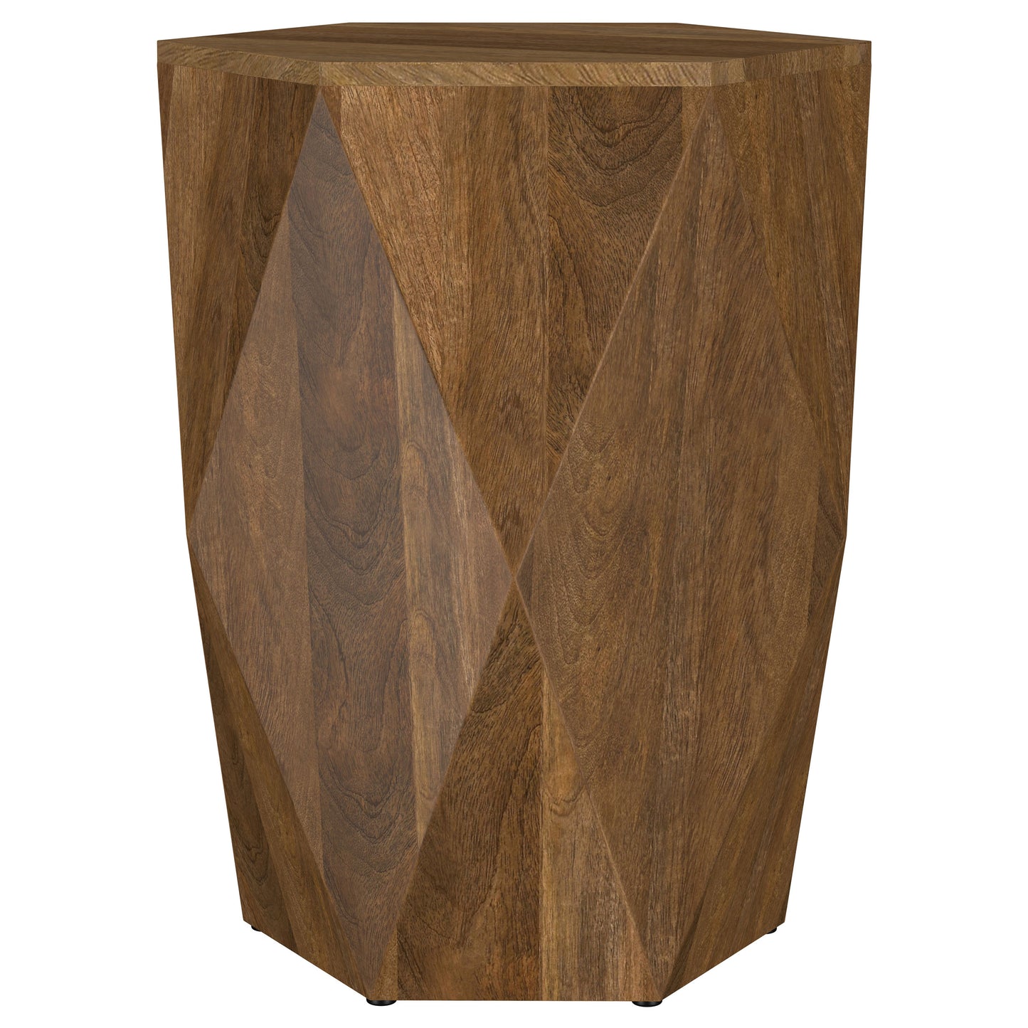 Zalika Hexagonal Solid Mango Wood End Table Natural