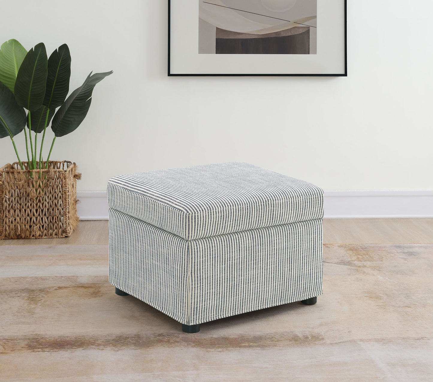 Winter Upholstered Hydraulic Lift Top Storage Ottoman Grey