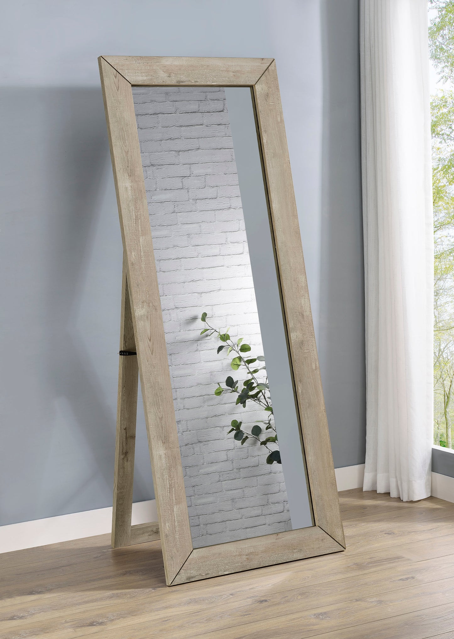 Cadence Tempered Glass Full Length Mirror Grey Washed Oak