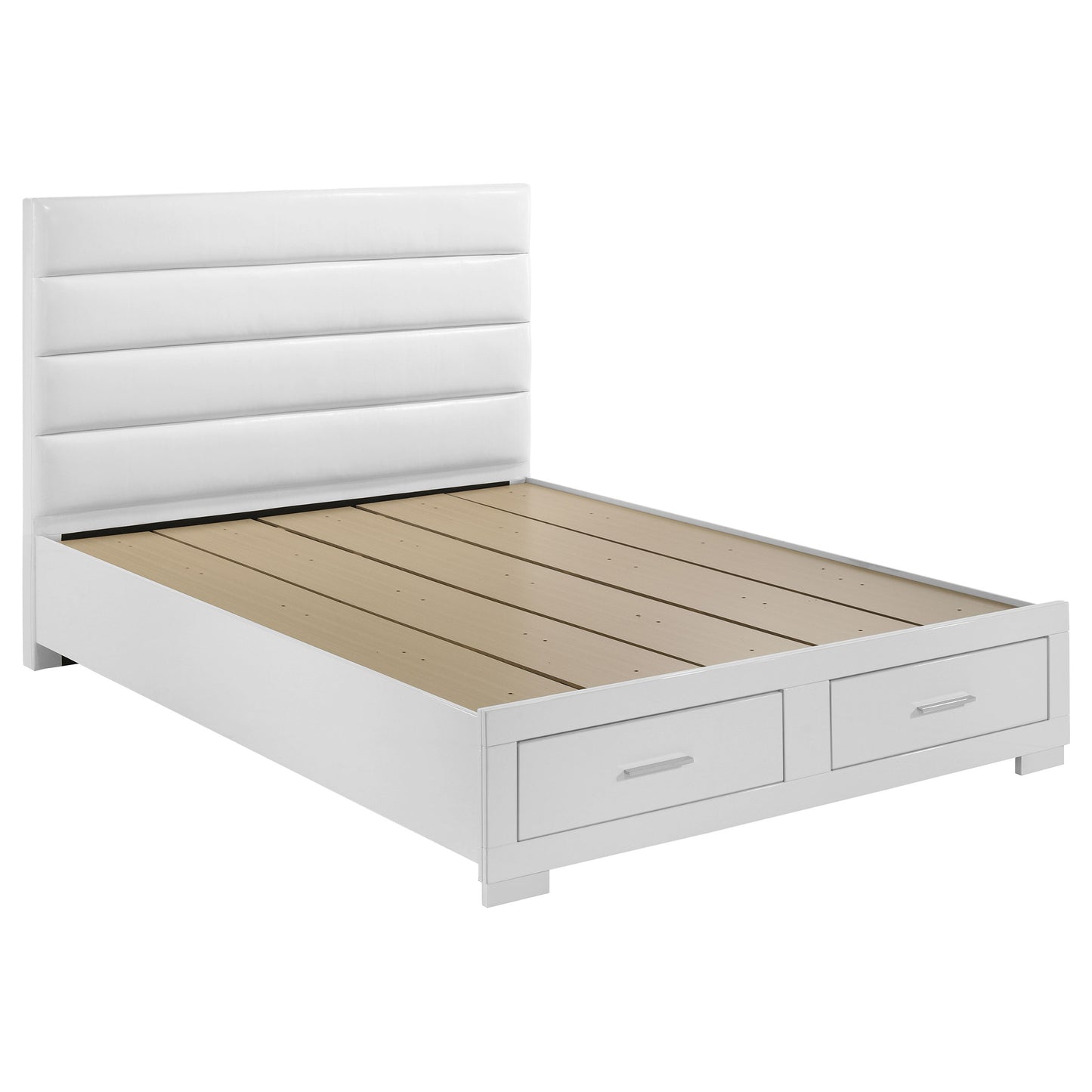 Felicity Eastern King Storage Bed White High Gloss