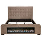 Senna Upholstered California King Audio Fireplace Bed Brown