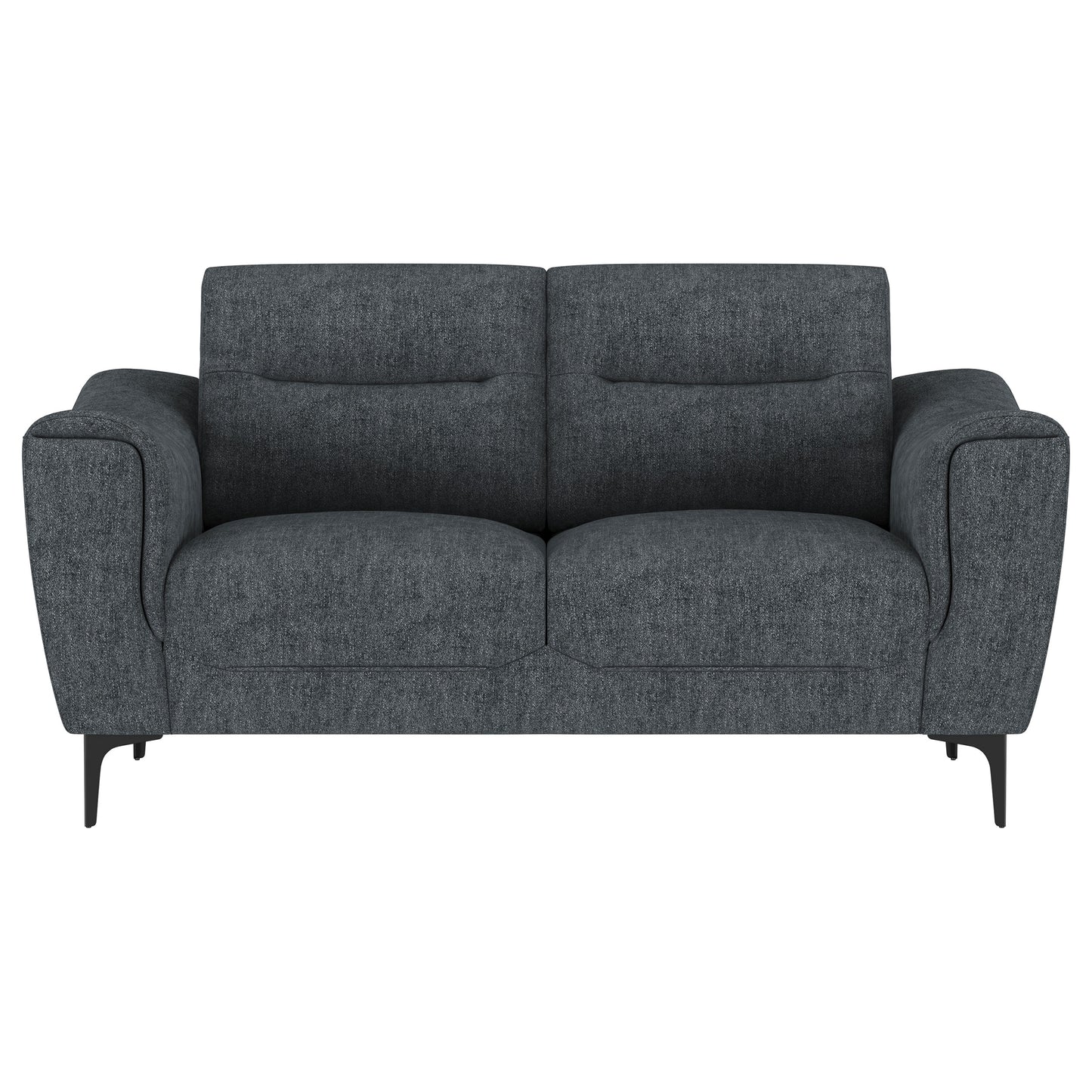 Nolan Upholstered Sloped Track Arm Loveseat Charcoal