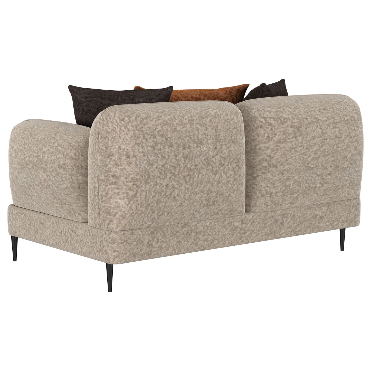 Jade Chenille Upholstered Sculpted Track Arm Loveseat Latte