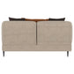 Jade Chenille Upholstered Sculpted Track Arm Loveseat Latte