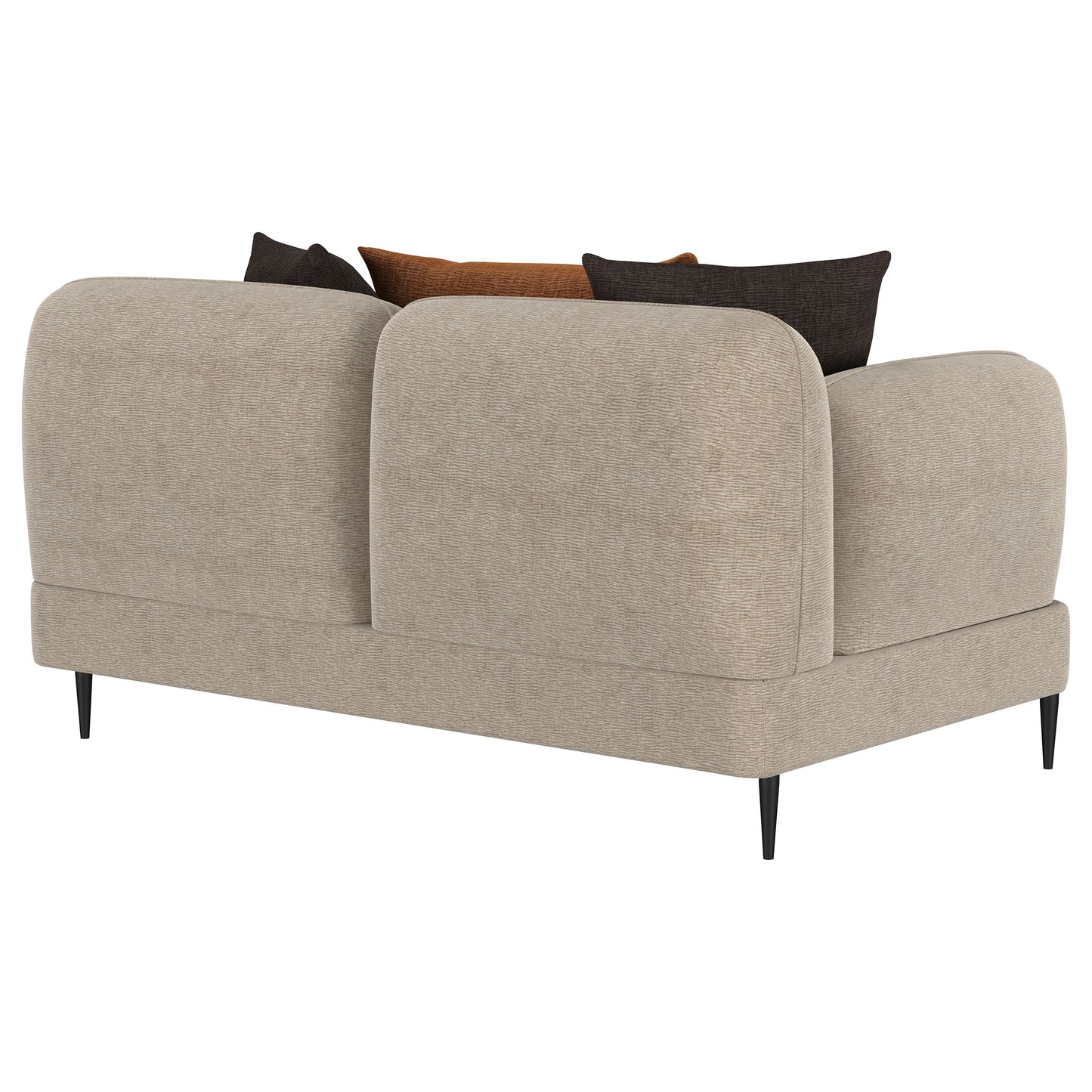 Jade Chenille Upholstered Sculpted Track Arm Loveseat Latte