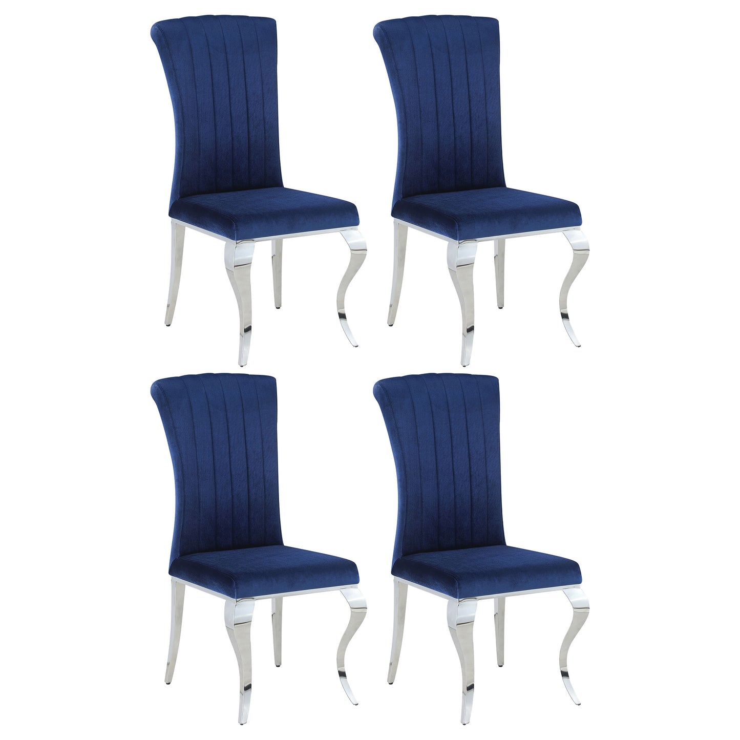 Betty Velvet Upholstered Dining Chair Ink Blue (Set of 4)