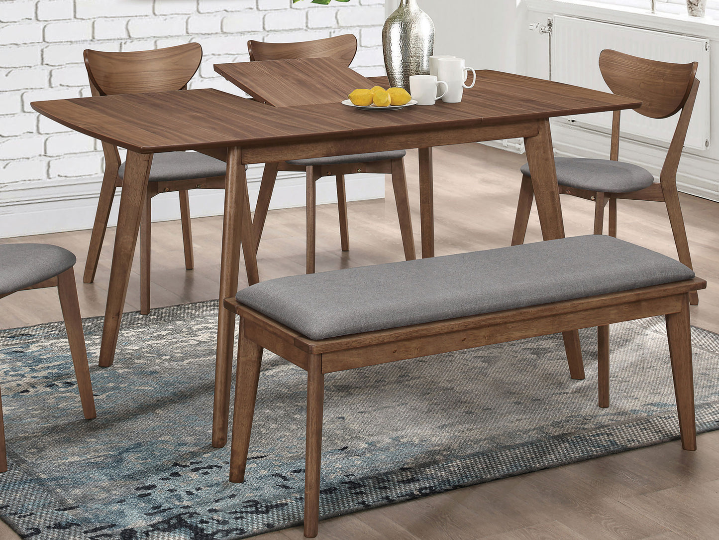 Alfredo 63-inch Extension Leaf Dining Table Natural Walnut