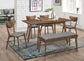 Alfredo 63-inch Extension Leaf Dining Table Natural Walnut