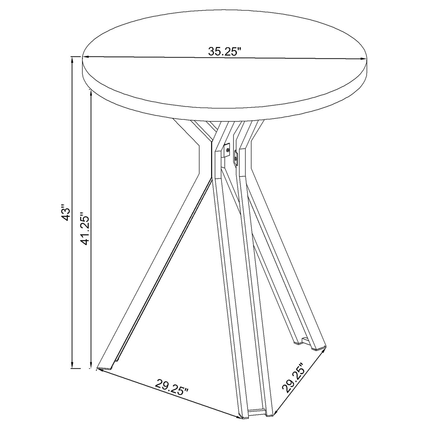 Edgerton Round 35-inch Pub Height Bistro Bar Table Dark Oak