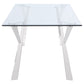 Alaia Rectangular 79-inch Glass Top Dining Table Chrome