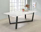 Mayer Rectangular 87-inch Faux Marble Dining Table White