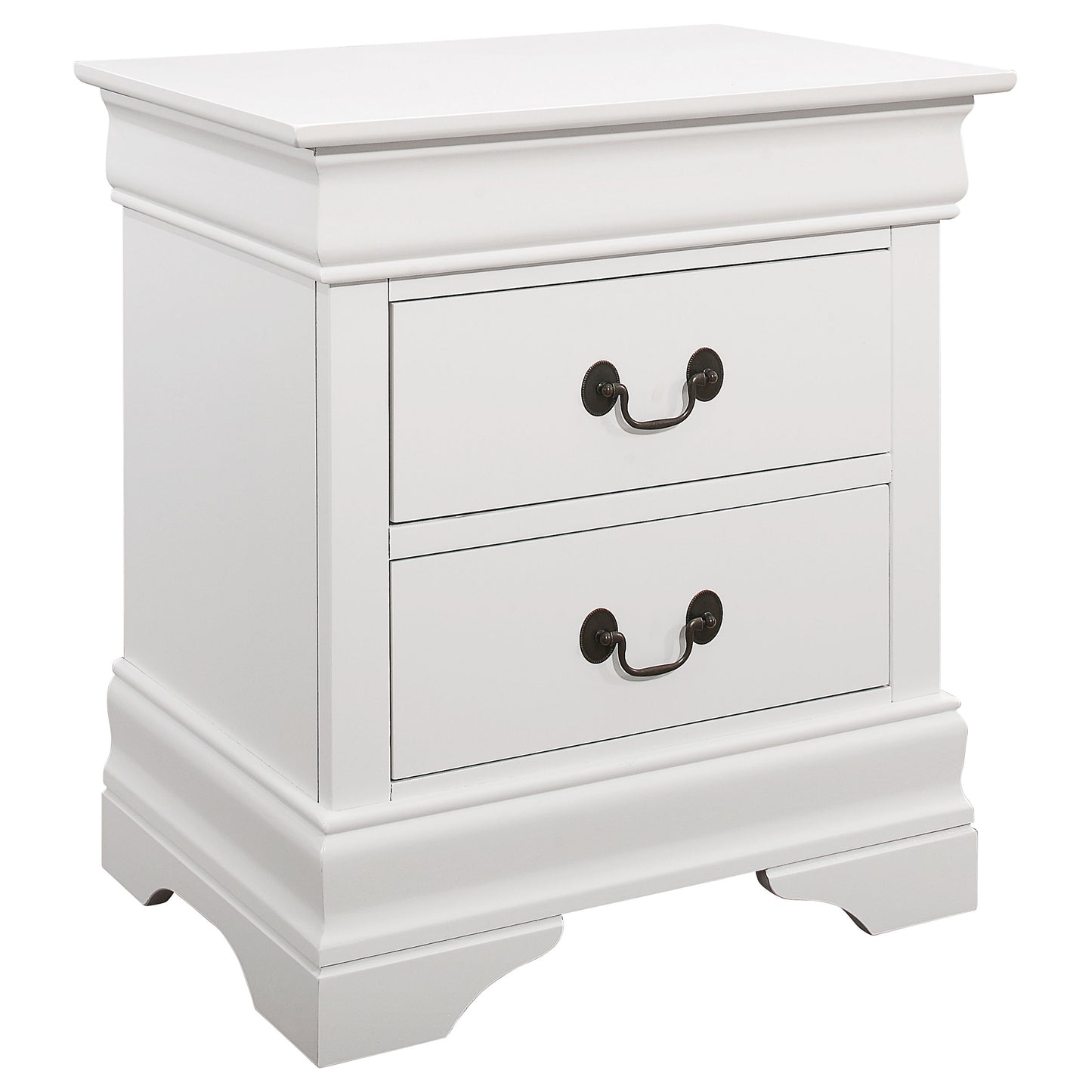 Louis Philippe 2-drawer Nightstand White