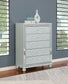 Gunnison 5-drawer Bedroom Chest Silver Metallic