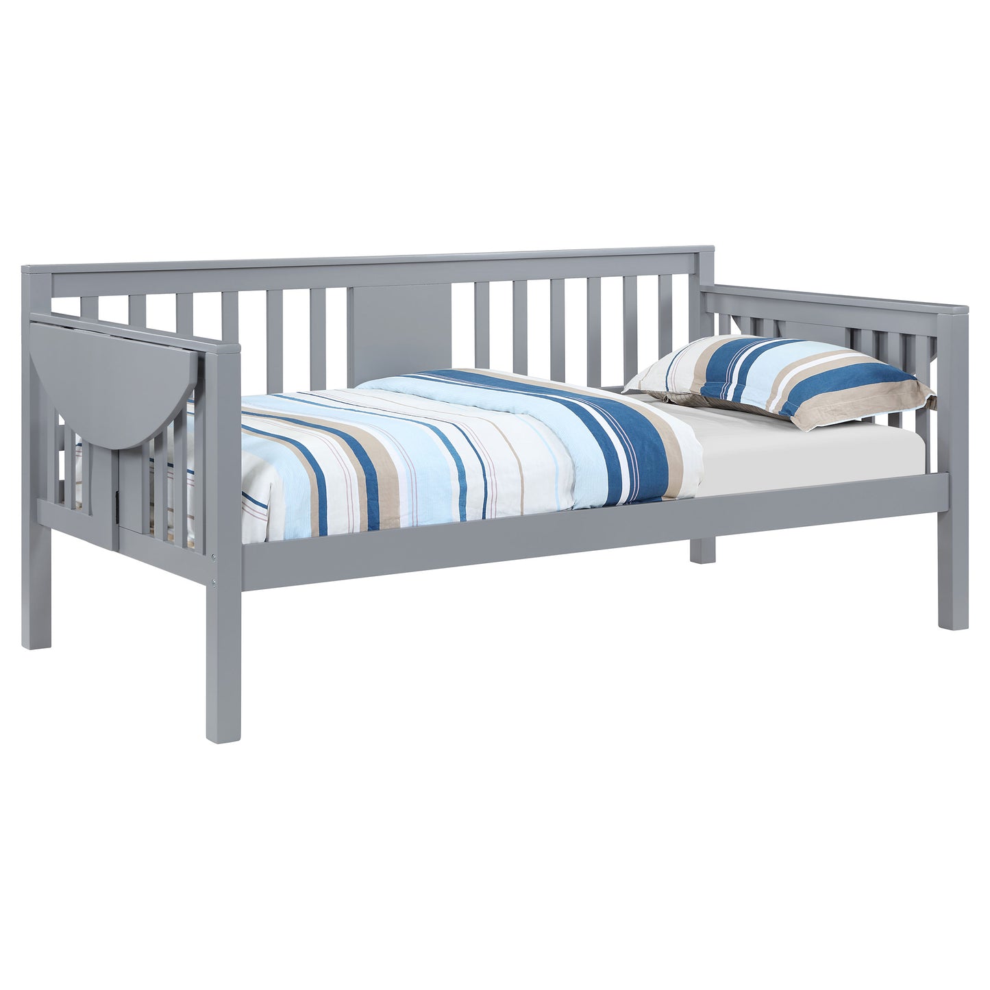 Bethany Wood Twin Daybed with Drop-down Tables Grey