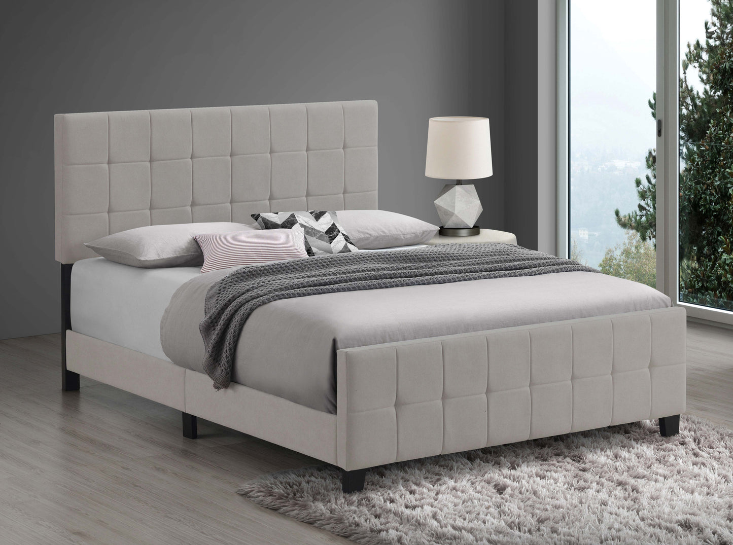 Fairfield Upholstered Queen Panel Bed Beige