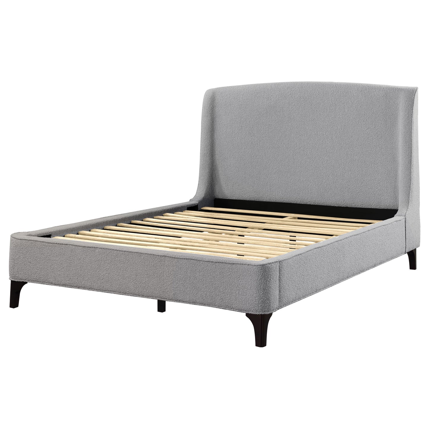 Mosby Upholstered Queen Wingback Bed Grey