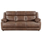 Ellington 3-piece Upholstered Padded Arm Sofa Set Dark Brown