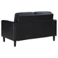 Ruth Upholstered Track Arm Loveseat Black