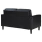 Ruth Upholstered Track Arm Loveseat Black