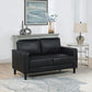 Ruth Upholstered Track Arm Loveseat Black