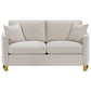 Corliss Upholstered Arched Arm Loveseat Beige