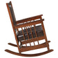 Ida Upholstered Rocking Chair Tobacco and Dark Brown