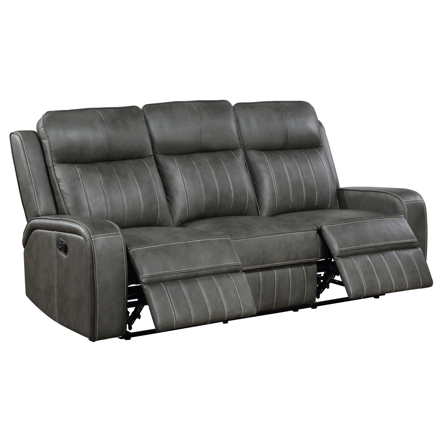 Raelynn Upholstered Track Arm Motion Sofa Grey