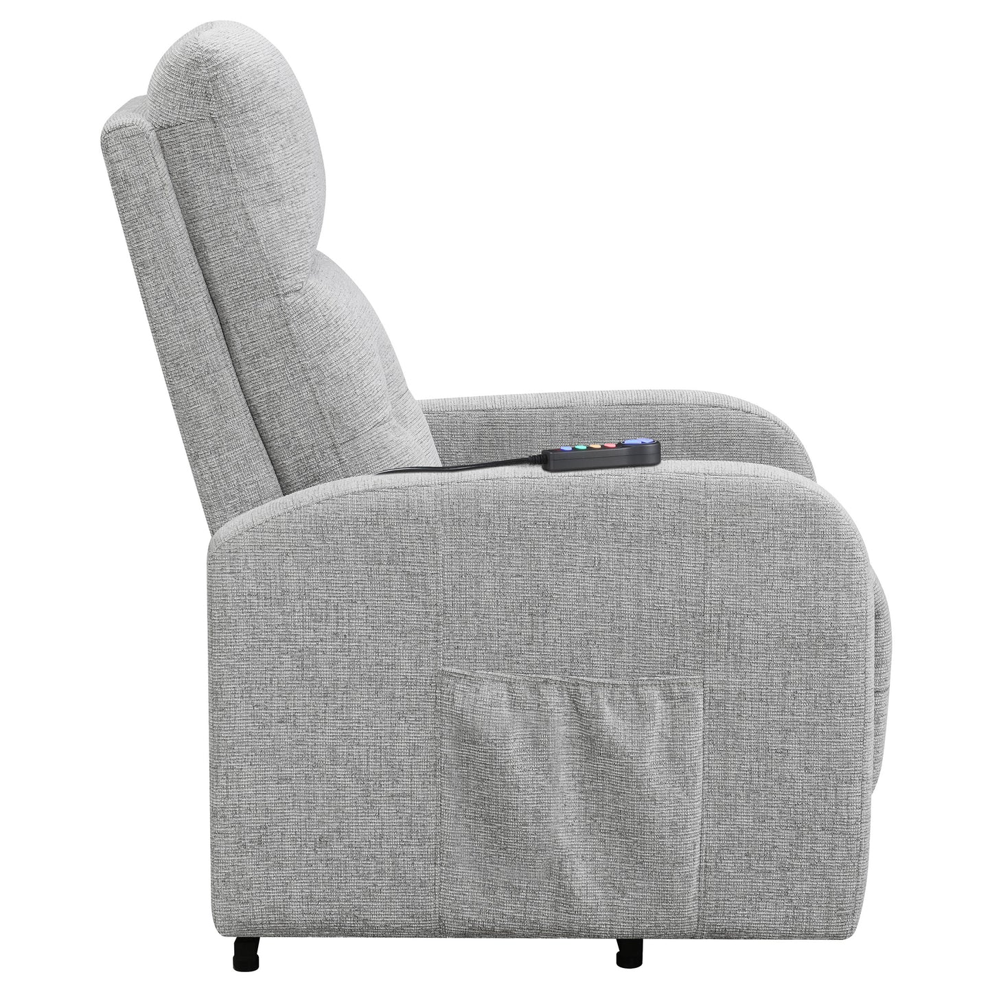 Howie Upholstered Power Lift Massage Chair Grey