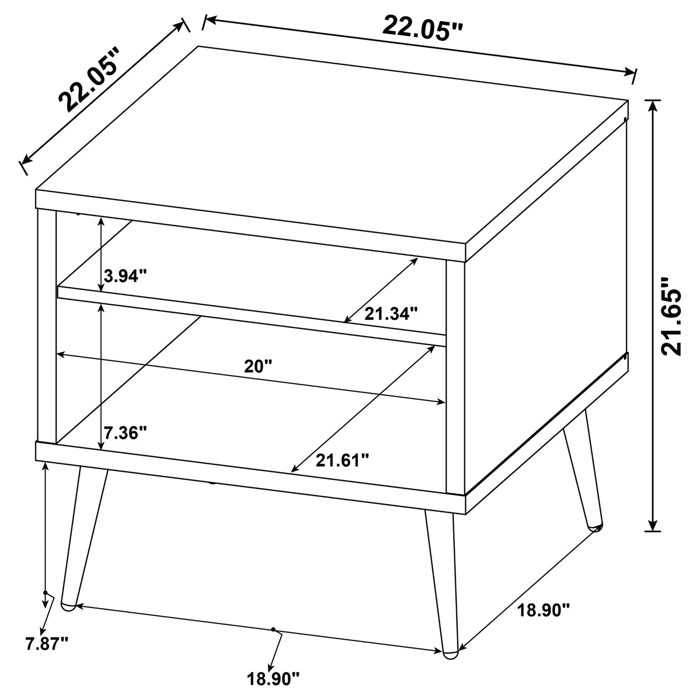 Welsh Square Engineered Wood Side End Table Distressed Pine