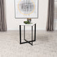 Tobin Square Marble Top End Table White and Black