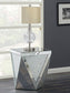 Amore Square Mirrored Acrylic Crystal Side End Table Silver