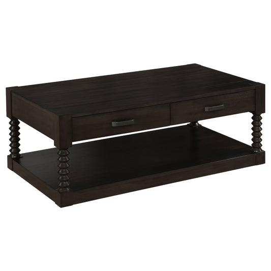 Meredith 2-drawer Rectangular Coffee Table Coffee Bean