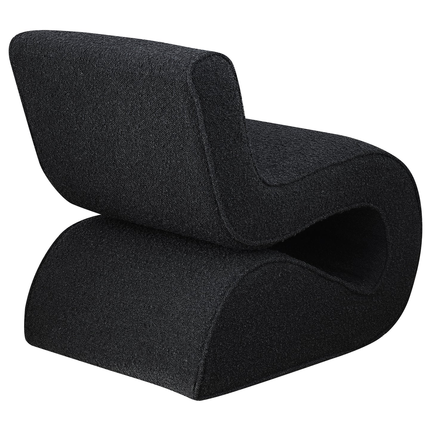 Ronea Boucle Upholstered Armless Curved Chair Charcoal