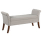 Farrah Velvet Upholstered Rolled Arm Storage Bench Beige