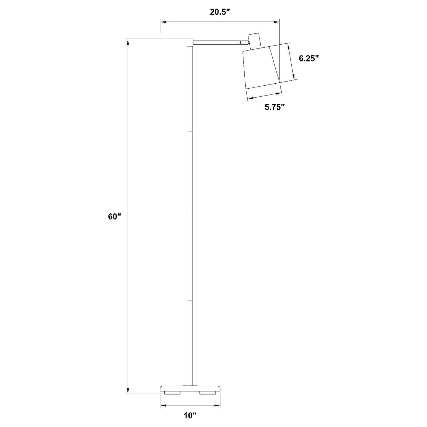 Rhapsody 60-inch Metal Adjustable Task Floor Lamp Black