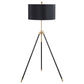 Zabka 63-inch Drum Shade Metal Tripod Floor Lamp Black