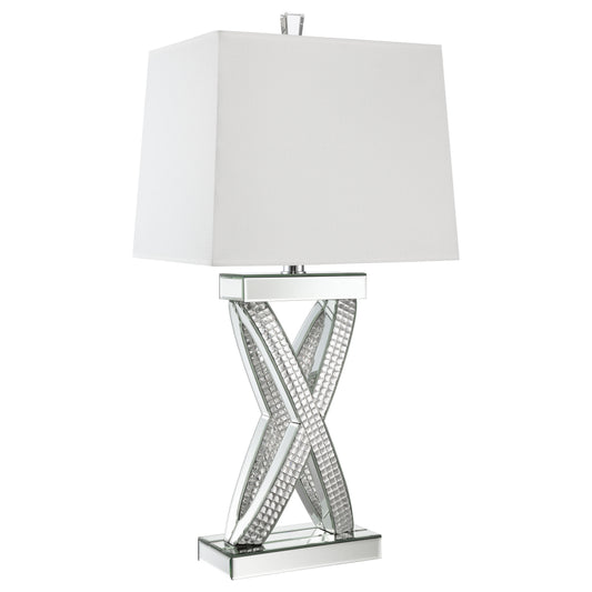 Dominick 31-inch Tapered Mirrored Acrylic Table Lamp Silver