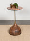 Colima Round Wood Top Accent Side Table Peach