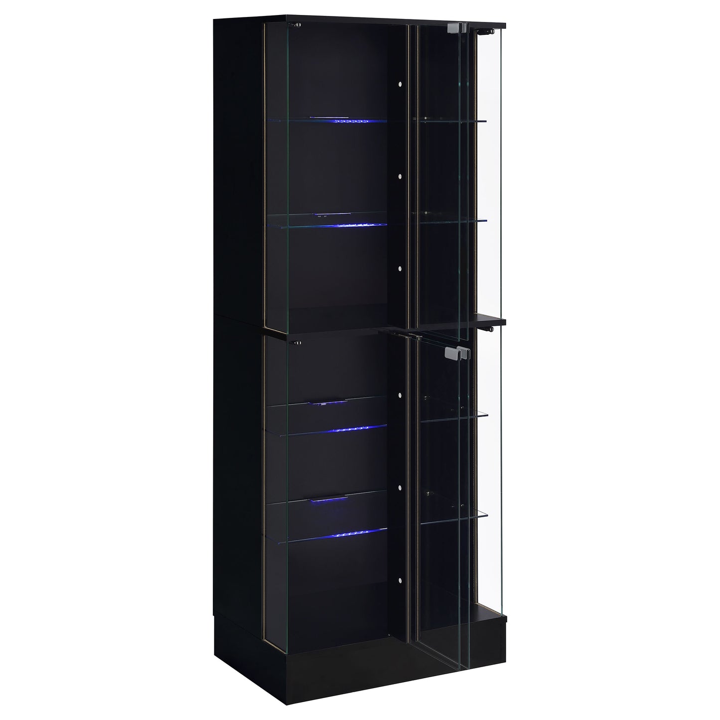 Cabra 4-door LED Curio Display Cabinet Black High Gloss